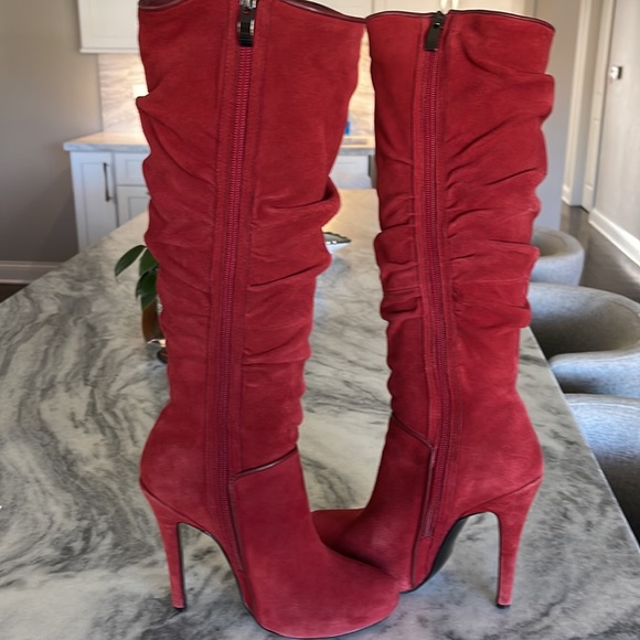 Luichiny ruched suede knee platform boots US 7 - Picture 8 of 12